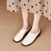 Sapatos Quadrados de Couro Estilo Moda de Nicho, Modelo Versátil para Todas as Estações Início da Primavera 2025, Sola Macia, Confortáveis, Versáteis para Uso Externo