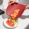 Tábua de Corte Antibacteriana de TPU para Cozinha Portátil Grande Antiderrapante Flexível Dupla Face Sem Marcas Tábua de Corte para Frutas