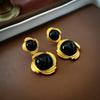 Pendientes de perlas grandes de moda estilo chino, pendientes de perlas exagerados retro de corte europeo y americano para mujer