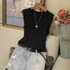 Camiseta de Tirantes de Punto sin Mangas para Mujer Primavera y Otoño, Corte Holgado, Tallas Grandes, Camisola Delgada para Usar en Capas o como Prenda Exterior