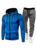 Colección Otoño/Invierno 2026: Sudadera deportiva unisex de lunares con forro polar, conjunto de sudadera con cremallera y pantalones de chándal de color liso para hombre