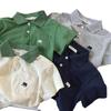 Polo para niño, novedad de verano 2025, camiseta de manga corta bordada para niño, tallas pequeñas y medianas, con bolsillo para bebé.