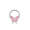 Estilo Europeo y Americano Mariposa con Goteo de Aceite Aro para la Nariz Sin Costura al por Mayor Acero Inoxidable Transfronterizo de Venta Caliente Set Joyería Piercing Septum Nariz