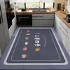 Tapete de Piso de Cozinha Grande Área Cobertura Total Tapete para Pés Moderno Simples Absorvente de Água Antiderrapante Resistente à Sujeira Fácil de Limpar Tapete de Piso de Terra de Diatomáceas