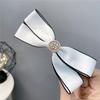 A191 Presilha de cabelo retrô de metal estilo francês com laço e fecho de rosa, temperamento doce estilo coreano, presilha lateral, presilha de mola