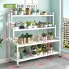 Soporte de Flores de Hierro Forjado de Múltiples Niveles para Balcón de Pie con Ruedas Estante Móvil para Macetas Estante de Almacenamiento de Plantas para Exterior e Interior Venta al por Mayor Transfronteriza