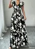 Vestido Largo de Nuevo Estilo 2026 con Cuello en V Francés y Ceñido a la Cintura, Vestido Elegante y Gracioso para Venta Transfronteriza Europea y Americana en Amazon y Aliexpress