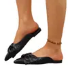 Pantuflas de comercio exterior para mujer, nuevo modelo 2026, punta fina con lazo, suela plana, de moda y versátiles, zapatos cerrados sin cordones para verano