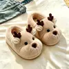Pantuflas de Algodón para Bebé Otoño Invierno Unisex Niños Pequeños Interior Hogar Pantufla de Algodón Talón Cerrado Más Terciopelo Cálido Zapatos de Algodón Peludos para Niños