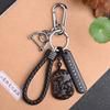 Llavero antipérdida de obsidiana de hielo natural al por mayor, colgante de llave de coche del zodiaco para hombres y mujeres, regalo de joyería