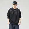 Sudadera de marca retro americana de moda, peso pesado de 300 g para hombre, nuevo estilo otoño 2026, corte holgado a la moda, prenda superior para hombre de talla grande