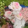 Flor de simulação três cabeças rosa diamante fábrica direta alta qualidade nova flor canteiro de flores flor de casamento flor material de flor essencial