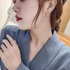Pendientes de plata S925 con diseño de celebridad de internet y sonrisa coreana (2021), nuevos y exquisitos pendientes de diamantes pequeños, B525