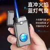Nuevo Producto Hf719 Encendedor a Prueba de Viento de Inyección Directa con Llama Azul Transparente, Portátil para Uso en Exteriores, Elegante y Duradero, Ideal como Regalo para Amigos