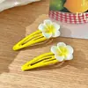 Grampo de Cabelo com Franja Pendurado na Orelha de Flor de Plumeria, Presilha de Garra Floral, Acessório de Cabelo Atmosférico para Fotos, Elástico de Cabelo de Alta Elasticidade para Mulheres