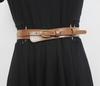 Casaco de couro genuíno cinto vestido de decoração feminina com paletó moda cintura decoração cintura larga selo suéter blusão cinto