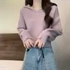 Suéter Corto con Capucha para Mujer, Nuevo Estilo Primavera y Otoño, Suave y Acogedor, Petite, Relajado, Holgado, Jersey de Punto Adelgazante para Mujer