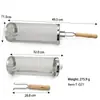 Nova Gaiola Rotativa para Churrasco Cilindro Redondo de Aço Inoxidável para Churrasco Suporte de Churrasco para Exterior Cesta de Churrasco Portátil Cilindro para Churrasco
