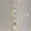 Conjunto de 6 Peças Transfronteiriço para Tiktok da Série Prata com Pingentes de Cristal, Sino de Vento Captador de Luz Jardim Lua e Estrela, Pegadores de Sol