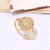 Moda Comutador Banhado A Ouro 18K Micro Set Zircon Virgem Maria Imagem Anel De Abertura Elementos Religiosos Anel