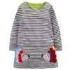 2026 Nova Roupa Infantil de Comércio Exterior, Vestido Listrado de Manga Longa para Meninas para Primavera e Outono, Vestido Infantil, Peça Única Dropshipping