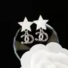 Pendientes de alta calidad para todo tipo de atuendos, pendientes de moda para hombres y mujeres, letras de pedrería, todo a juego, pasador de plata s925, accesorios de aleación