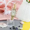 Nuevo Reloj Rectangular Transfronterizo para Mujer Moda Pulsera de Lujo Ligero Digital Diamante Banda de Acero Reloj de Cuarzo para Estudiante Venta al por Mayor