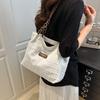 Color Sólido Gran Capacidad Retro Simple Casual 2025 Plisado Nuevo Elegante Lindo Colgante Un Hombro Viajero Bolso Tote