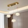 Luminária Pendente de Cristal para Sala de Jantar, Estilo Moderno de Luxo Leve, Lustre Minimalista de Três Cabeças para Sala de Jantar, Luminária Linear de Alto Padrão Estilo Europeu para Mesa de Jantar Bar