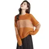 Ropa Cómoda, Holgada, Casual, Tops Súper Bonitos que Rejuvenecen, Nueva Atmósfera Otoño e Invierno, Prendas de Punto Naranja para Mujer