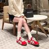 ¡Aumento de 5 cm en la altura interior! Zapatos Rojos de Entrenamiento Moral para Mujer 2025 Primavera y Verano Nuevos Populares Casual Americano Deportes Zapatos Forrest Gump