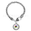 Grupo grego OES East Star Association pingente de pulseira com logo diy 20cm fecho lagosta prata antiga pulseira torcida BSK