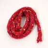 Corda de fio oco colorida de poliéster fio de poliéster DIY corda de tricô artesanal decoração chaveiro de miçangas Perler pingente de bolsa