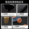 Mantel de Mesa de Cuero Negro, Resistente al Aceite, Impermeable, Mantel de Mesa de Comedor sin Lavado, Protector de Mesa de Centro, Mantel de Lujo Ligero y de Gama Alta