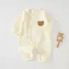 Macacão de Bebê Estilo Outono e Primavera Pijama Algodão Puro Classe A Roupinhas para Recém-Nascido Camada Base para Bebê Outono e Inverno Manga Longa Roupa Harem