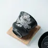 Miyan Yan Zen Significado Lótus de Tinta Pintado à Mão Cerâmica Caneca de Mestre Doméstica Grande Xícara de Chá Pura Feita à Mão Xícara de Degustação de Chá Conjunto de Chá Kung Fu