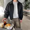 Maillard Wear Estilo Americano Retro Marrom Jaqueta de Camurça Masculina Primavera e Outono vintage Jaqueta Bomber Curta