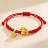 Pulsera de Hilo Rojo del Zodiaco del Año de la Oveja 2027 Hilo Tejido a Mano con Cuenta de la Suerte del Zodiaco de la Oveja para Hombres y Mujeres Regalo de Año Nuevo
