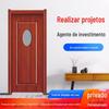 Fornecimento de Fábrica Porta Deslizante Acústica para Casa Porta Deslizante de Madeira Simples Porta Deslizante Nogueira Vermelha