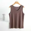 Chaleco Térmico Bordado con Letras de Cuello en V Sin Costuras para Mujer, Estilo Otoño e Invierno, Color Sólido, Pieza Única, Corte Ajustado, Camiseta Base para Ropa Interior