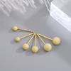 Aretes de Plata Esterlina 999 Esmerilados para Mujer Pequeños Pequeños Redondos de Cuentas Aretes de Poste para la Oreja para Dormir Recogida Libre Aretes de Plata Moda