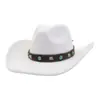 Chapéu de Lã Ocidental Novo Outono e Inverno Transfronteiriço para Homens e Mulheres, Chapéu de Cowboy Coração de Pêssego, Chapéu de Pescador, Chapéu de Aba Larga, Cartola, Chapéu de Jazz
