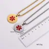 Colar Pingente Símbolo Médico Redondo Geométrico Mais Vendido Transfronteiriço Personalização de Logo Joias de Aço Titânio High-End de Luxo Leve Atacado