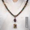 Pulsera de Raíz de Bodhi Quemada de Carbón Dunhuang 108 Bodhi Zi Rosario con Cuenta de Buda Sosteniendo Placa para Tocar Pulsera Pulsera Masculina