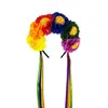 Diadema de Flor de Simulación Transfronteriza de Amazon Tocado de Flor Colorido Exagerado de Carnaval Cintas de Festival Arcoíris Accesorios para el Cabello para Mujeres