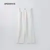 Ropa Masculina Apo Pantalones Casuales para Hombre Transfronterizos Otoño de Gama Alta Holgados Rectos Versátiles Semi-Elásticos Blancos Largos