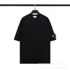 Versión Alta Exportación Transfronteriza Nueva Piedra Piedra Clásico Color Puro Brújula Pulsera Camiseta de Manga Corta Cuello Redondo Tendencia para Hombre