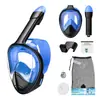 Máscara de snorkel facial completa para crianças, respirador de mergulho antiengasgo e antiembaçante, máscara facial completa para natação e snorkel infantil