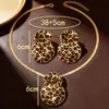 Brincos e Colares Retrô Redondos com Estampa de Leopardo para Outono e Inverno, Brincos Simples e Modernos de Luxo Leve com um Design Único, Brincos e Colares de Nicho
