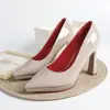 Tacones de Plataforma Impermeables para Mujer, Suelas Rojas Sexys, Elegantes y Cómodos, Zapatos Versátiles de Punta Fina para Mujeres Profesionales, Impresionantes Zapatos para Viajar al Trabajo para Mujer